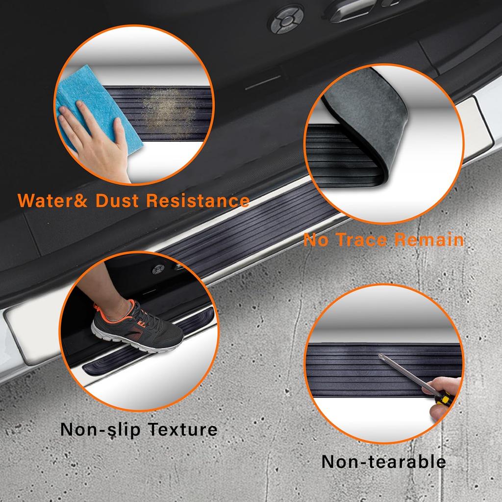 4PCS Car Door Sill Protector, Universal Threshold Protection for Car, Automotive Rubber Scratch Resistant Entry Sill Guards, Doors Edge Step Dust