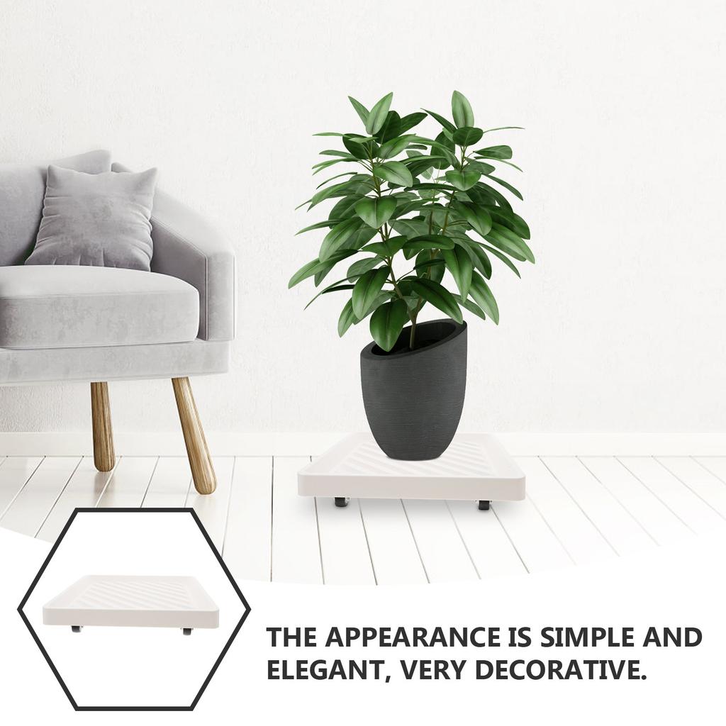 Square Plant Dolly Thickened Rolling Planter Base Heavy Duty Tray Movable Pot Pallet Stand Indoor Outdoor Garden with Hidden