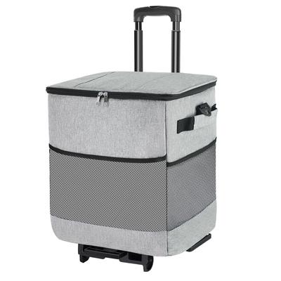 ZHJINGYU Glacière Grande Capacité 40L Isolation Thermique avec Roues Glacière Sac Glacière Souple Glacière Sac Froid 4 Couches Isolation Pliable Rangement