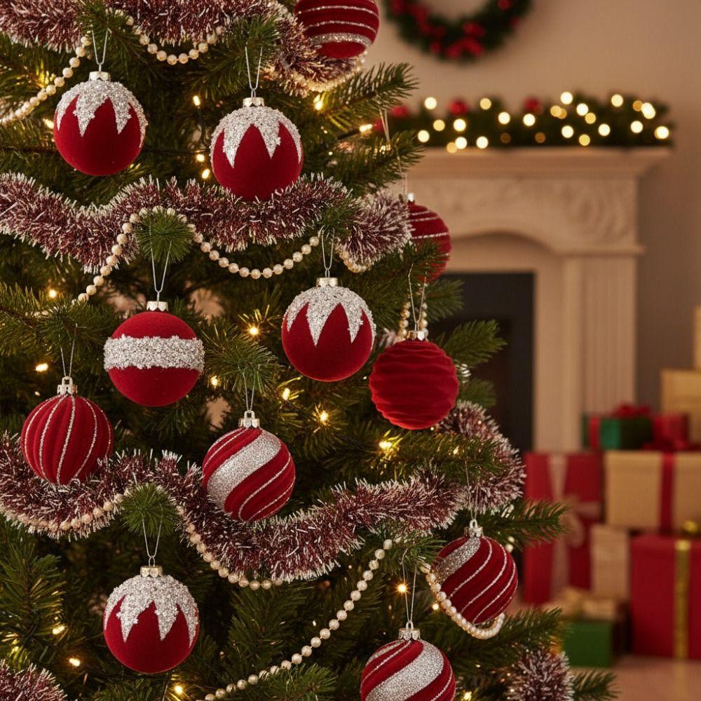 16Pcs 6cm Christmas Decoration Pendant Creative Christmas Tree Decoration  Festival Ornament