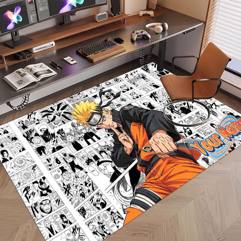 Custom Name Crystal Velvet Rug,Naruto Comfortable Anti Slip Floor Mat For Room Decoration