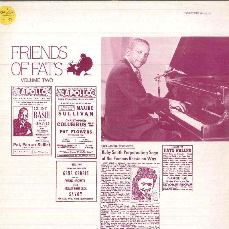 

LP Record VARIOUS Friends Of Fats Volume Two 017 COLLECTORS ITEM 1987 UK Jazz Used