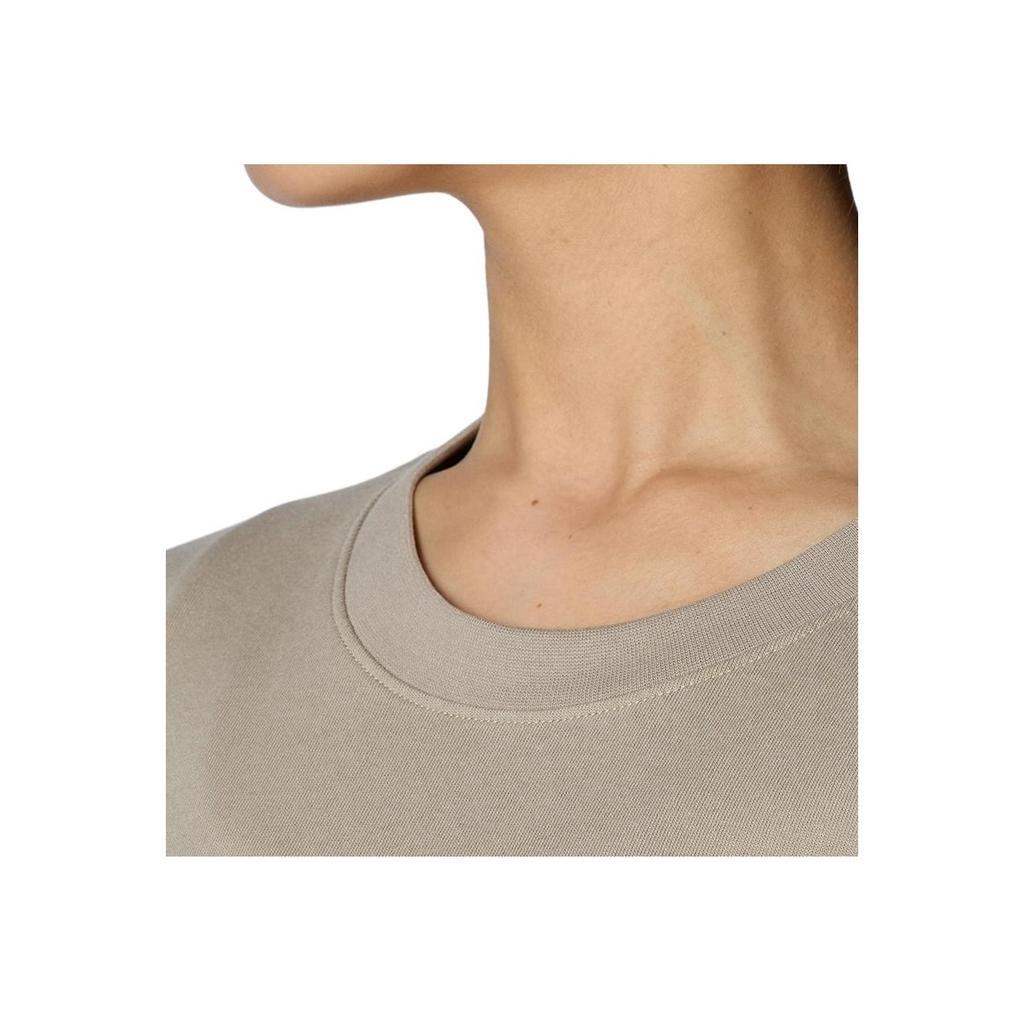 Under Armour Loose Logo Print Crew Neck Pullover Short Sleeve Drop Shoulder T-Shirt Women T-Shirts Khaki 1383047-203