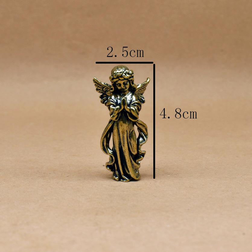Vintage Brass Angel Cupid Statue Handmade God of Love Desktop Decor Home Decor Gift for Lovers Exquisite Artwork