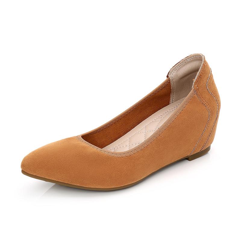 Schwarze Keilabsatzschuhe mit weicher Sohle für Damen - Höhensteigernd, Bequem für Büro und Flugbegleiter im Frühling und Herbst