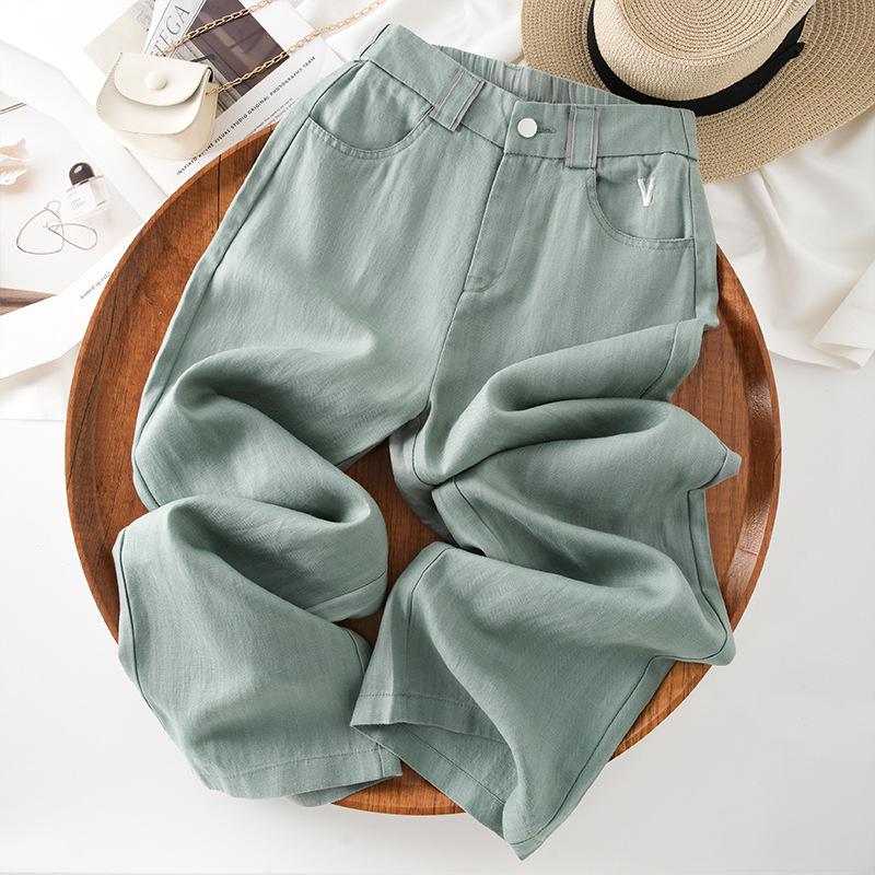 Women's Cotton-Linen Wide-Leg Pants - 2026 Spring/Summer Relaxed Fit, Casual Yamamoto Style, Loose Straight-Leg.