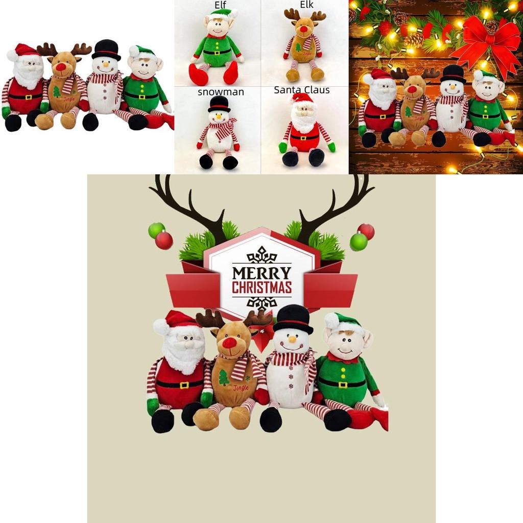 Unique Christmas Animal Children's Gift Plush Santa Snowman Elk Doll