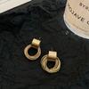 Fashion Retro Metal Geometry Silver Stud Earrings Women's 2023 Earrings Cold Wind Fancy Graceful Earrings