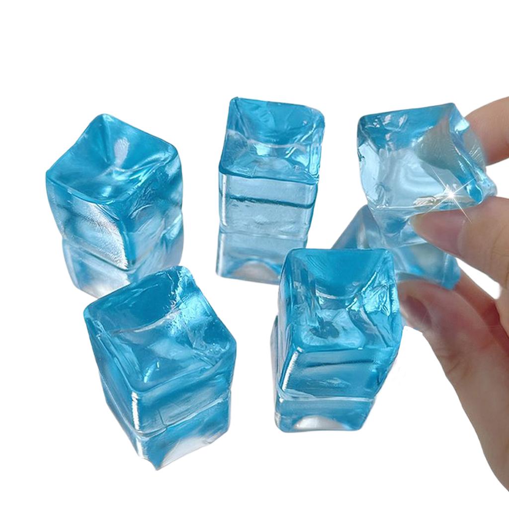 20 Pcs Squeeze Toy Ice Cube Mochi Clear Tofu Shape for Kids Anxiety Reduce Fairy Teens Party Supplies