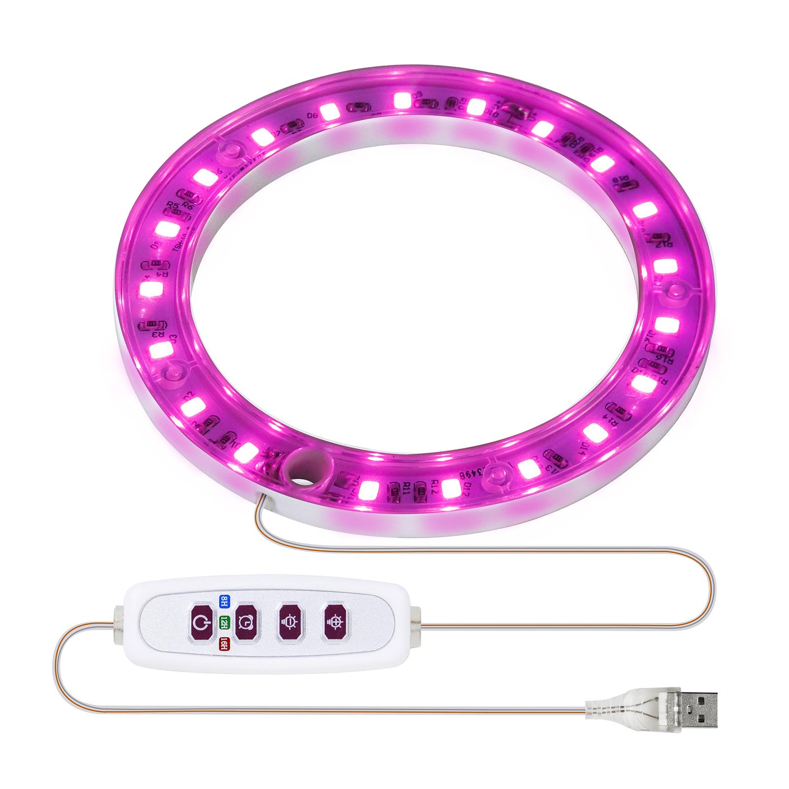 

Светодиодная USB-фитолампа для растений, 16-часовое управление таймером, полный спектр ламп, зажим для рассады цветов, фитолампа