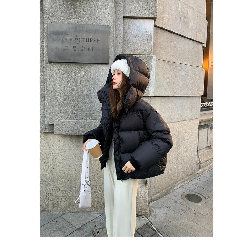 New down padded clothes women's short coat thickened padded jacket loose hooded winter small bread padded clothes