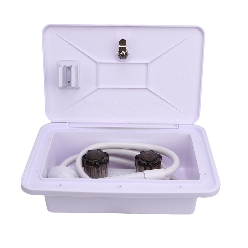 RV Exterior Shower Box Kit with 1.5M Hose Shower Head and Shower Faucet for Camping Vehicle Trailer Motorhome Boat Van