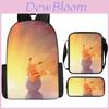 Pokmon Pikachu 3piece Backpack Set Waterproof Oxford Fabric For Elementary Students