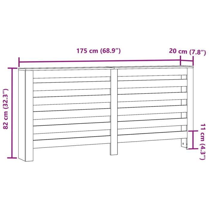 VidaXL Radiator Cover Sonoma Oak 175x20x82 Cm Engineered Wood, Radiator Cap, Top Radiator Cover, Radiator At 852710