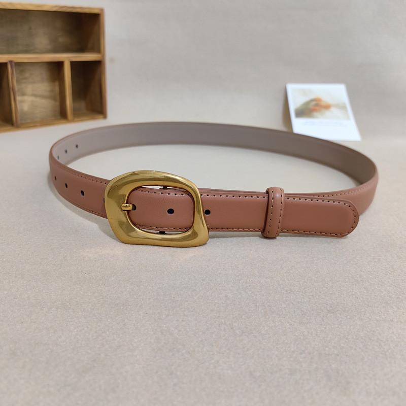 Black Leather Simple Womens Belt With Alloy Pin Buckle For Casual Wear Use Daily