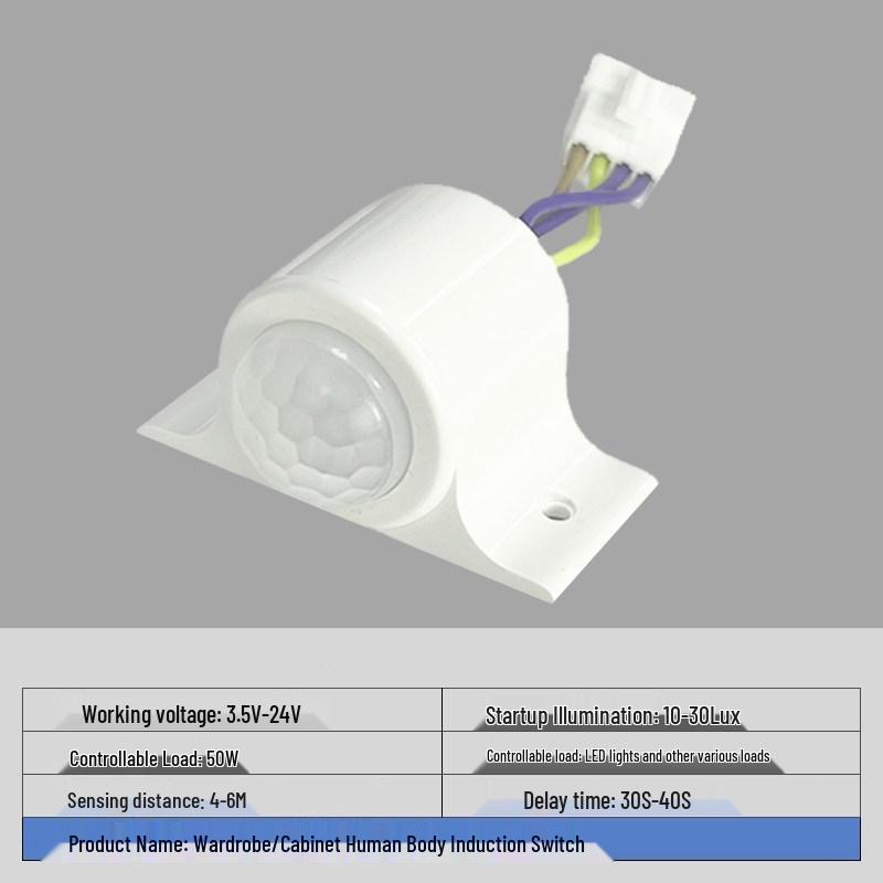 

Infrared Motion Sensor Switch for Wardrobe, Cabinet, and Hallway (12V/24V/220V)