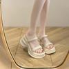 2025 High-end Thick-soled Slippers Women's Summer Outer Wear New Summer Small Thick-soled Beach with Skirt Cool Slippers