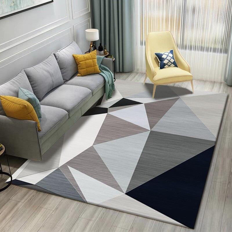 Abstract Nordic Geometry Printing Large Rug Anti-slip and Wear-resistant Soft Mat for Living Room Bedroom Carpet Easy To Clean