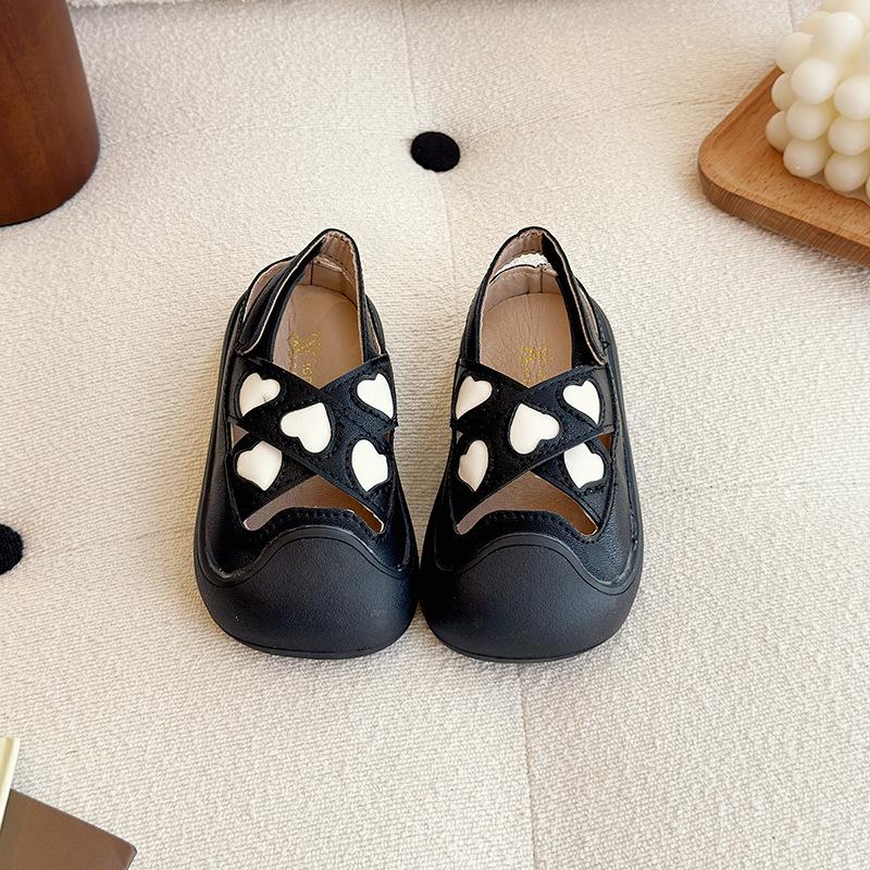 

New Sandals Fashion Summer Versatile Girl Shoe Soft Anti Slip Simple Kid Shoes Princess Exquisite Casual Lightweight Beach Shoes 23insole14.7cm чёрный