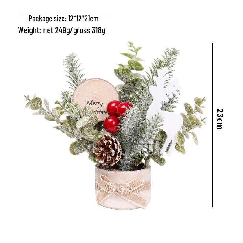 Mini Christmas Tree Ornament for Desktop Window Decoration - Potted Plant Festival Decor