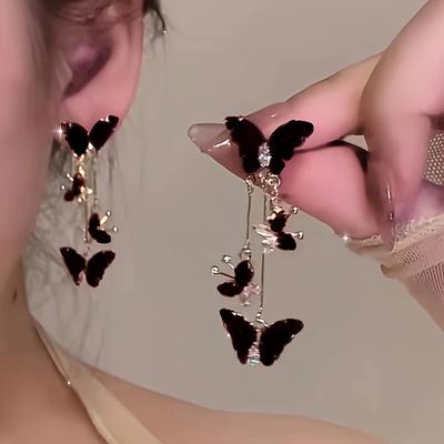 Butterfly Tassel Dangle Earrings, Ethnic Style for Daily Wear & Gifts