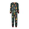 Christmas Print Family Matching Pajama Set Long Sleeve Round Neck Sleepwear for Parent and Kid