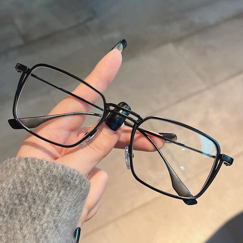 Classic Blue Ray Blocking Glasses Men Women Metal Square Anti-Blue Light Eyeglasses Ultralight Frame Eyewear