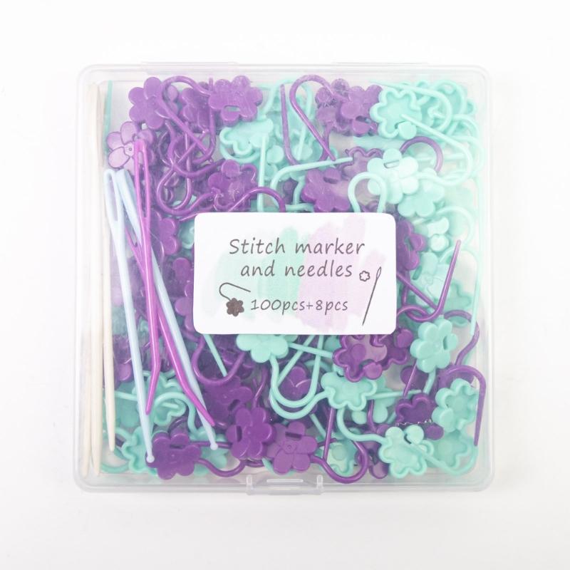 1 Set Knitting Markers Stitching Markers with Yarn Needle Knitting Tool Large Eye Sewing Needle Knitting Needle