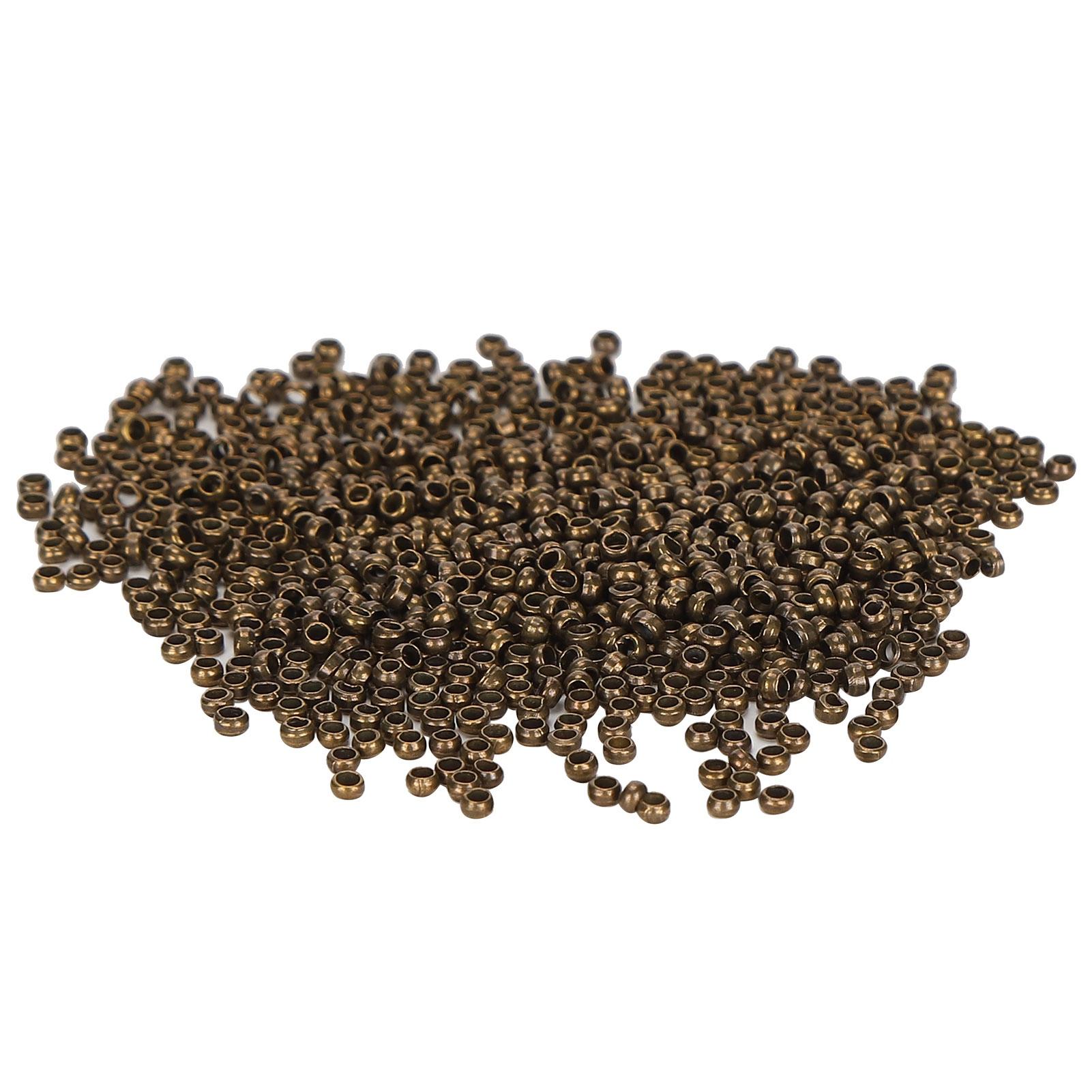 

500 шт. Обжимные бусины Круглые разделители Свободные стопоры Терминаторы Наконечники для ожерелья браслета Бронза античная бронзовый