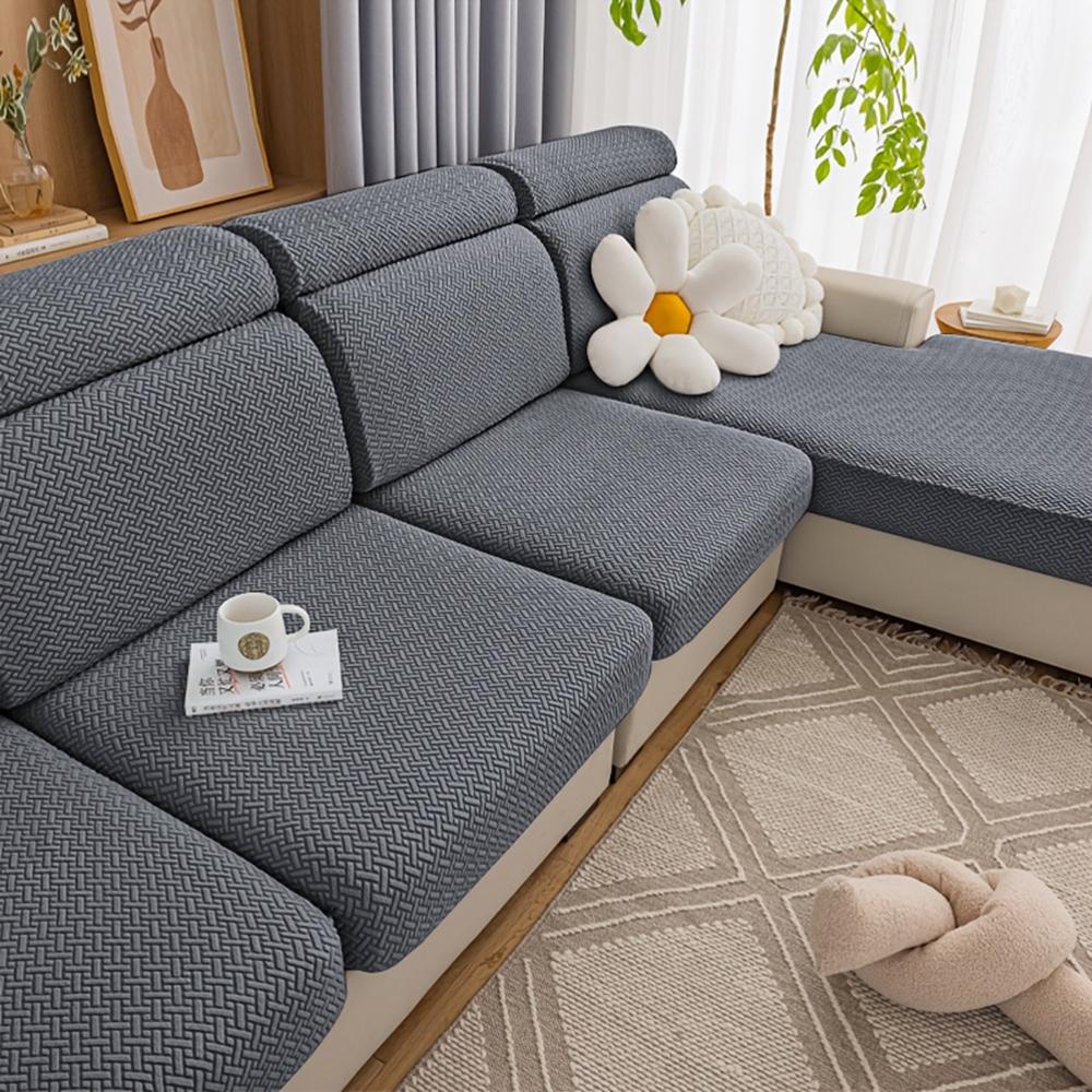 Jacquard Sofa Seat Cushion Covers Elastic Solid Color Couch Covers For Sofa Removable Sofa Covers Chaise Lounge Living Room
