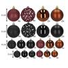 Christmas Ornaments - SPRINGOS - 100 Pieces - Black, Brown, Burgundy - Plastic - Elegant Decoration