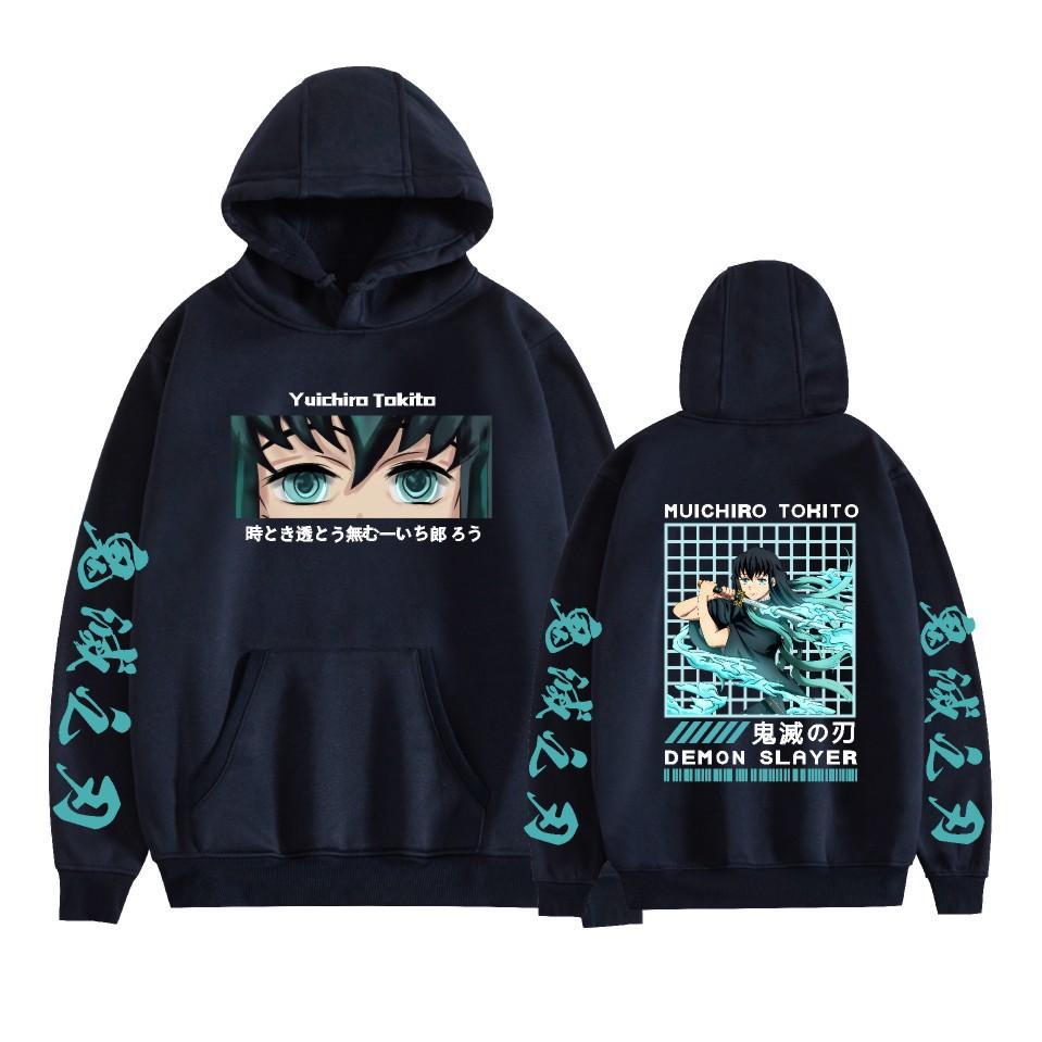 New Demon Slayer Japanese Anime Series Printed Men's Fashion Casual Hooded Long-sleeved Sweatshirt Adult Couple Pullover Top