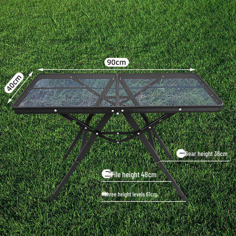 Tavolo da Picnic Pieghevole Portatile in Alluminio per Barbecue e Campeggio
