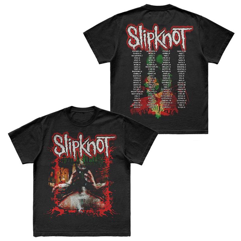 Vintage Gewaschen Slipknot Nu Metal Alternative Metal Band Gedruckt Baumwolle T-Shirt Herren Damen Tee Sommer Lässig Mode Kleidung Tops Streetwear