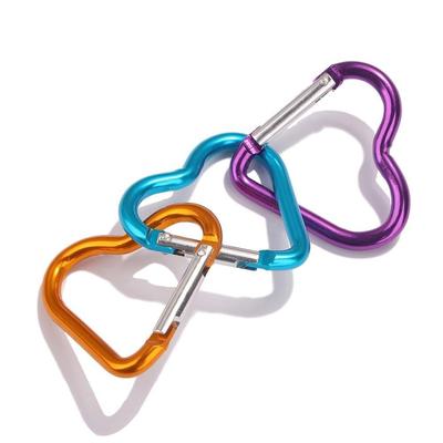 15 Piezas Mosquetón de Liberación Rápida en Forma de Corazón Aleación de Aluminio Electroforesis Hebilla para Deportes al Aire Libre Mochila Multifuncional Segura