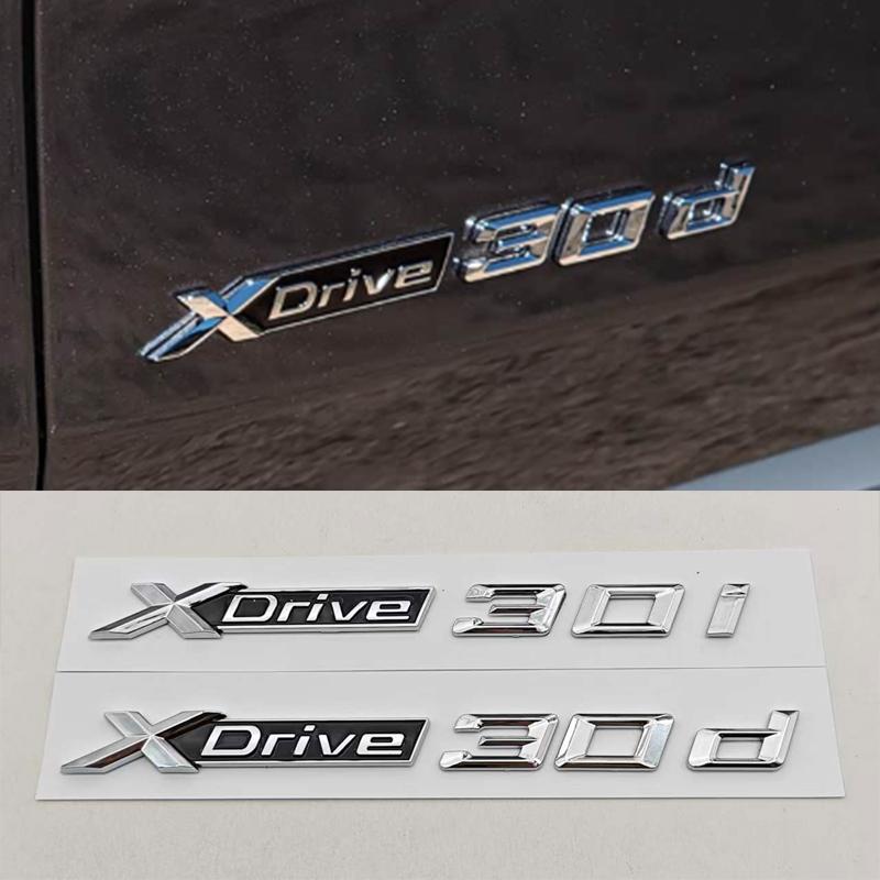 XDrive 30d 30i Písmenný znak pro BMW X3 X4 X5 X6 X7 G01 G02 G05 G06 Znak na kufr Štítek s názvem Logo Samolepka Chromová Černá Příslušenství