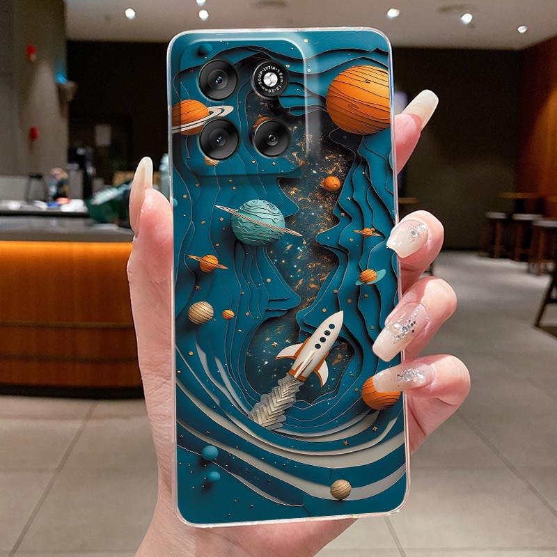 Phone Case For Motorola Moto G56 / Moto G66J / Moto G66Y 5G Butterfly Bow Protective Casing Transparent Soft Silicone TPU Cover