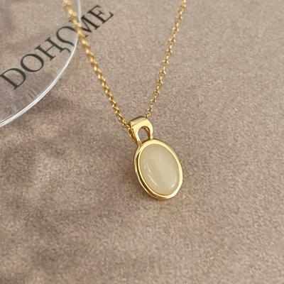 Oval Sterling Pendant Necklace Silver 925 On The Neck Woman Choker Neo -Gothic Designer Luxury Wedding Jewelry Gift Accessories