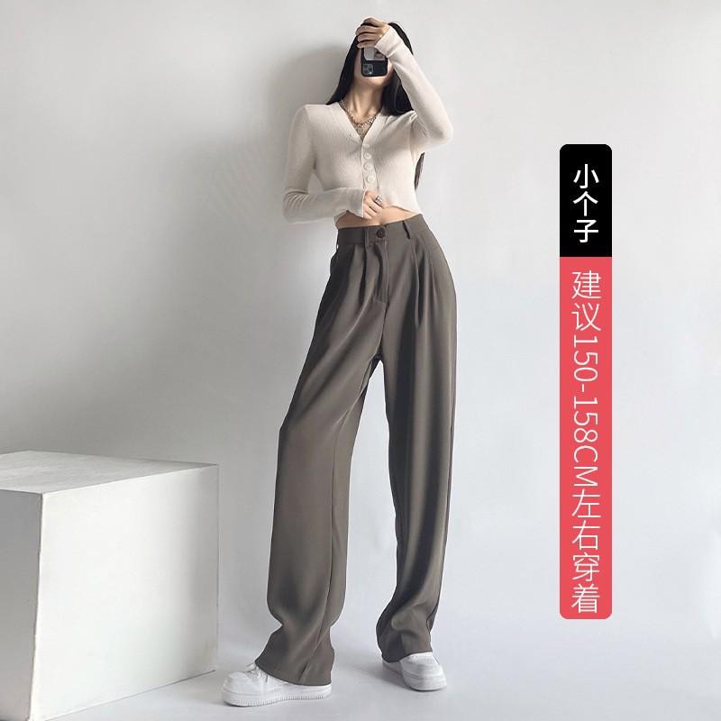 Nettext Suit Pants Women's Spring and Autumn New Mopping High-waisted Wide-leg Pants Drape Casual Straight Narrow Version Small Pants