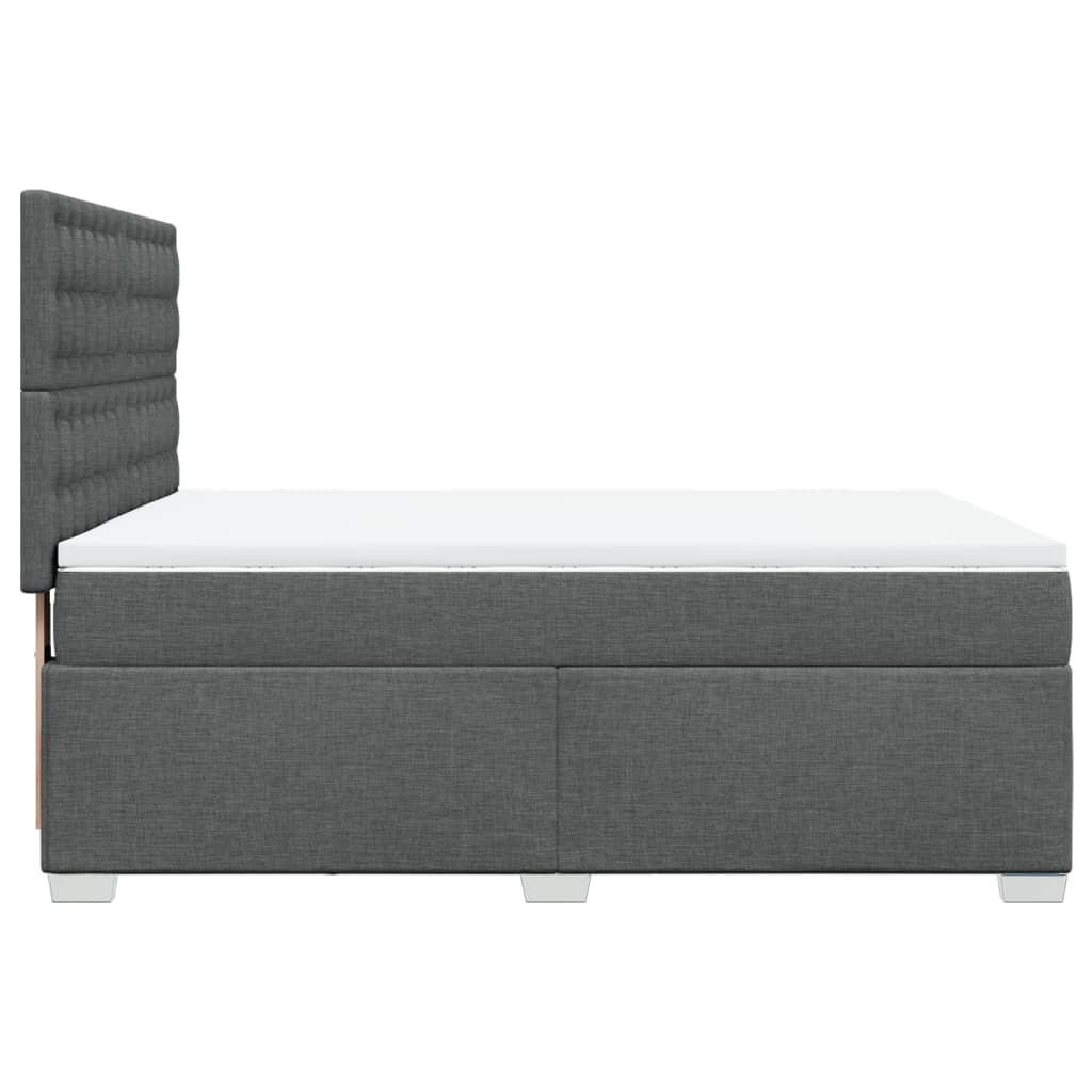Box Spring Bed with Mattress Dark Grey 160 x 200 cm Fabric