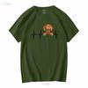 Funny Dog Heartbeat For Vizsla Lovers T Shirt Long Or Short Sleeves Vintage Washed Fashion Versatile Stylish Streetwear Unisex