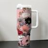 Flower Tumbler 40oz Ice Cup Large Capacity Car Cup Beer Cup