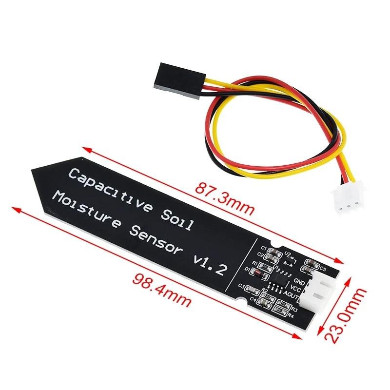 Corrosion-Resistant Capacitive Soil Moisture Sensor Module with Analog Output and Lead Wire
