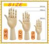 Wooden Drawing Hand Model Mannequin with Reference Drawing Cutouts (Children's Hands)