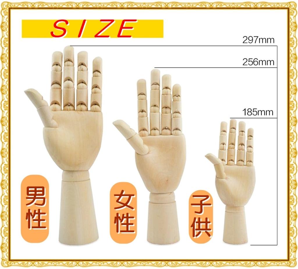 Wooden Drawing Hand Model Mannequin with Reference Drawing Cutouts (Children's Hands)