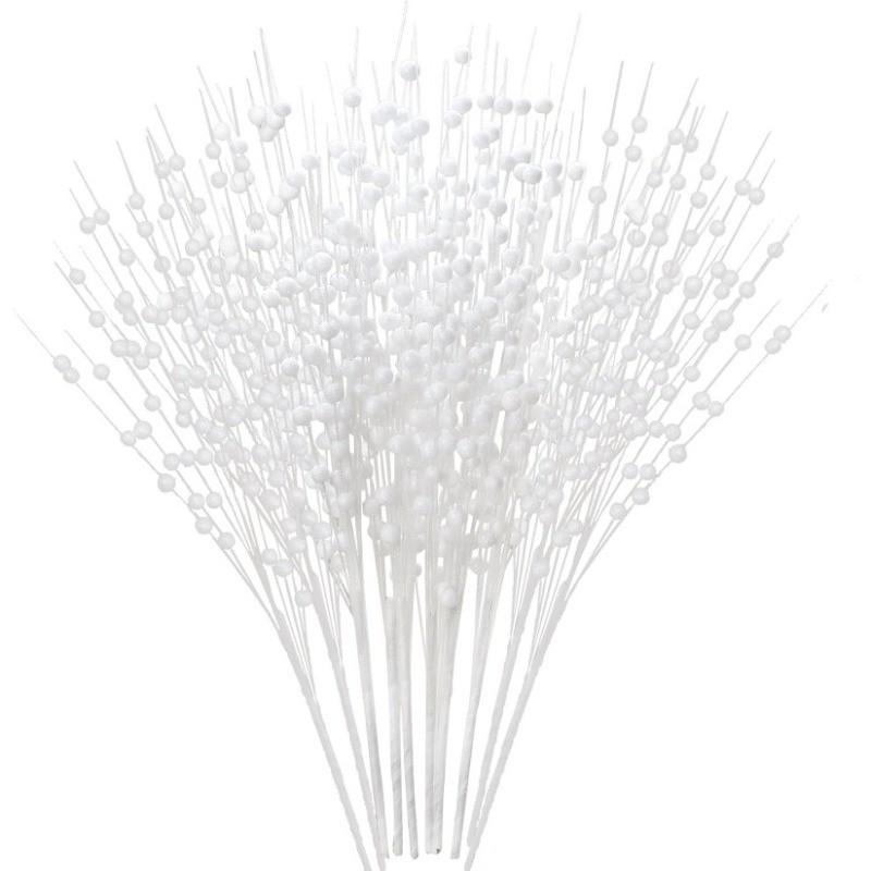 1Pc Glitter Artificial Berries Stems Christmas Decoration Xmas for Home Decor New Year Christmas Tree Wreath Ornaments Accessory