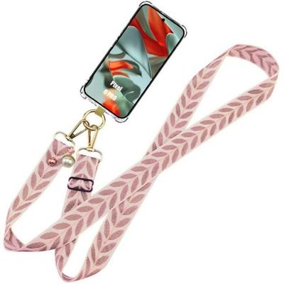 Shockproof Case - E.F.CONNECTION - for Goole Pixel 9 Pro - Reinforced Silicone - Pink Lanyard - Chic and Practical