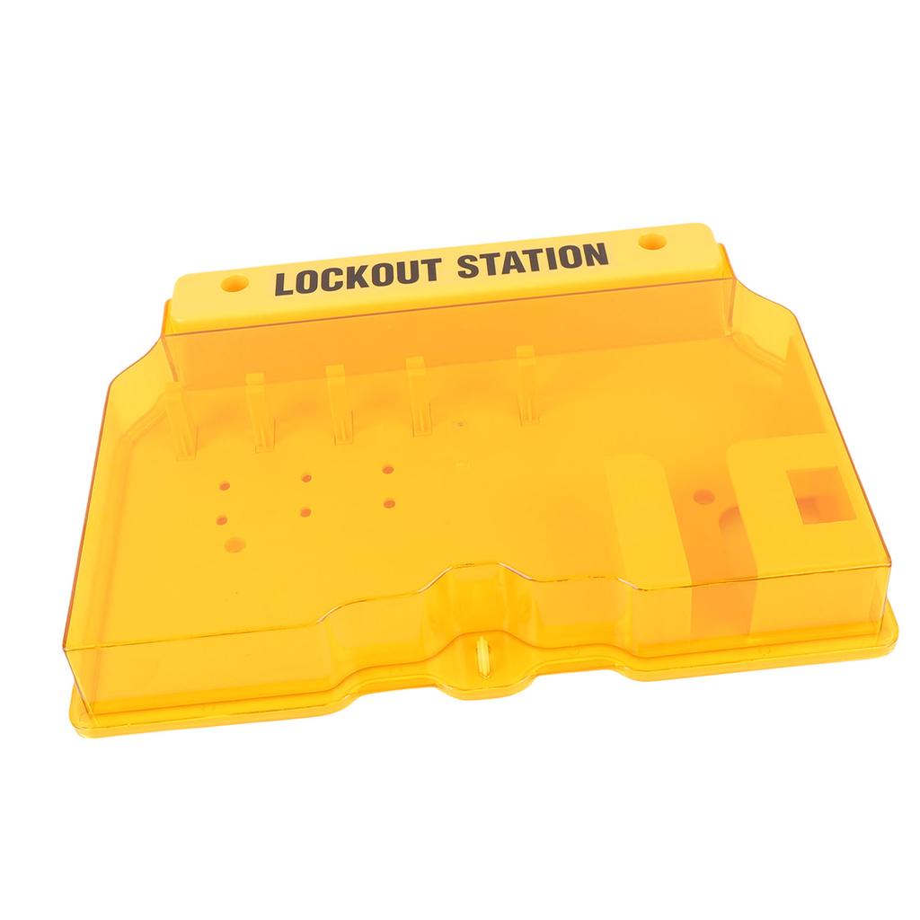 Lockout Tagout Station PC Wall Mount Lock Out Tag Out Kit Board with Wall Plugs Screws for Industry Yellow