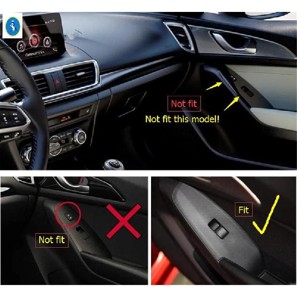 Matte Window Lift Button / Steering Wheel / Gear Shift / Air Outlet Vent Cover Trim For Mazda 3 2017 2018 Interior Accessories