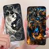 Etui do Motorola Moto G17 Power G15 Power MotoG15 Miękki Czarny Silikonowy Pokrowiec Malowanie Kwiatowe Motyl Smok Kot Funda
